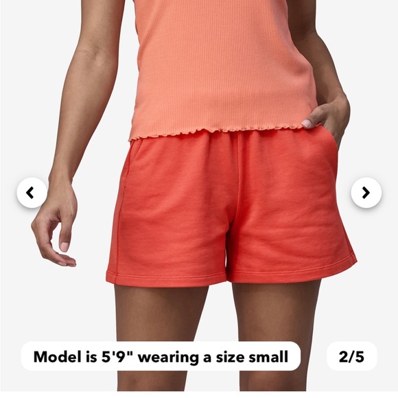 NWT WOMENS PATAGONIA Regenerative Organic Certified French Terry Shorts Pimento - Picture 3 of 10